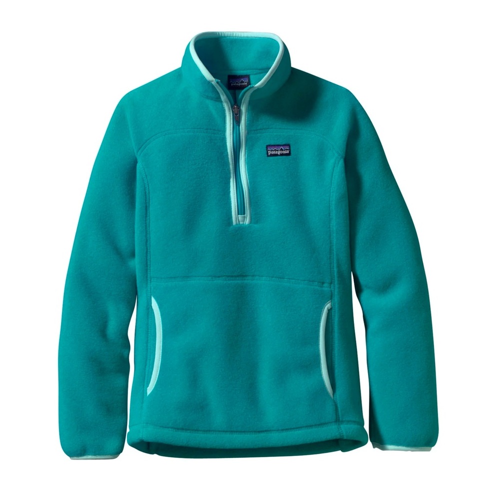 Patagonia Girls' Synchilla® Marsupial Turquoise Quarter Zip Fleece | Size 16
